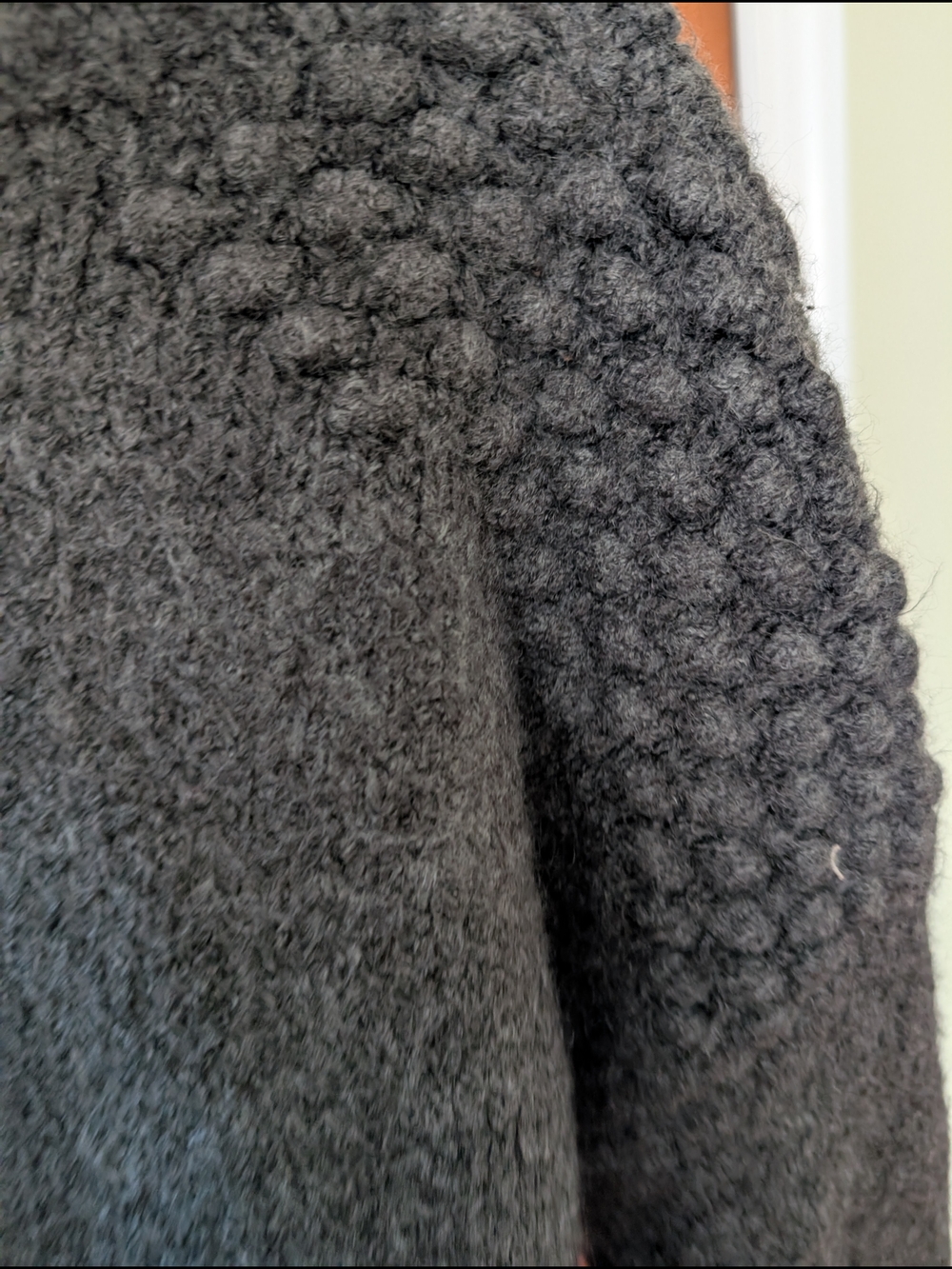 Free People Charcoal Gray Textured Mock Neck Sweater Cozy - Picture 6 of 11
